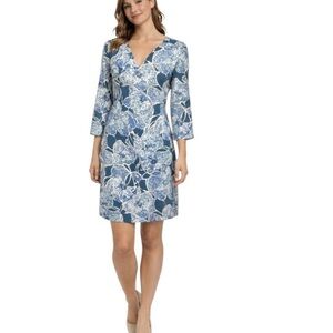 Blue and White Floral Dress